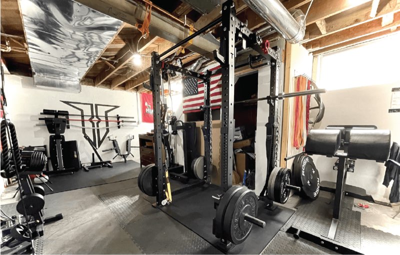 Compact home gym planning example